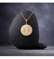 Kişiye Özel 925 Ayar Gümüş Tasarım Yengeç Burcu Kolye (Gold)