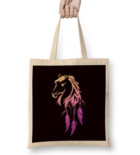 Horse Head Dream Catcher Horseshoe Equestrian Sport Stable Bez Çanta Uzun Saplı