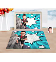 BK Gift Kişiye Özel Erkek Dağcı Karikatürlü 1000 Parça Profesyonel Puzzle-1
