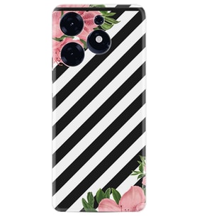 Tecno Spark 10 Pro Kılıf Resimli Desenli Baskılı Silikon Strip Flowers 2 1409