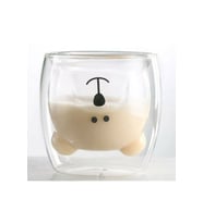 MJ GROUP Ayıcıklı Çift Cidarlı Tasarım Cam Bardak 250 Ml - Hediyelik Çift Cidarlı Ayıcık Bardak MJBEARB