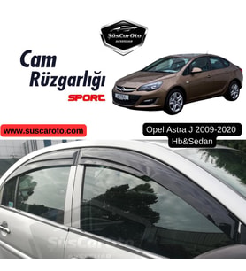 Opel Astra J Hb & Sedan 2009-2020 Uyumlu Mugen Cam Rüzgarlığı Seti Piano Black 4'lü İthal