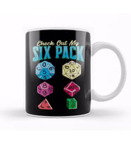Funny Check Out My Six Pack RPG Gaming Dice Pun Kupa Bardak Porselen