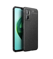 Coverzone Xiaomi Redmi Note 11E ile Uyumlu Silikon K?l?f TPU Niss Silikon Deri G�r�n�ml� Ultra Slim Fit K?l?f Xiaomi Redmi Note 11E ile Uyumlu K?l?f Siyah