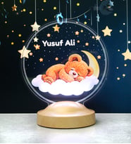 Uyuyan Ayıcık Çocuk Odası LED Lamba - Yeni Doğan Bebek ve Çocuk Doğum Günü Hediyesi, Ayı Teddy Çocuk Odası Lambası