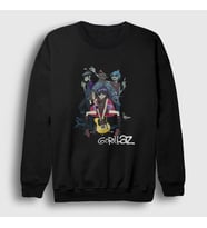 Presmono Unisex Siyah Band Gorillaz Sweatshirt 54142tt