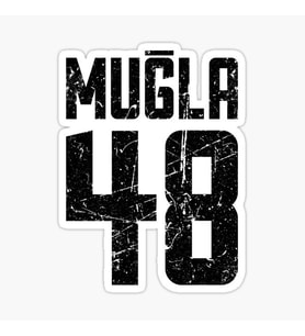 48 MUĞLA Sticker Yapıştırma Oto Etiket 17cm