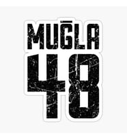 48 MUĞLA Sticker Yapıştırma Oto Etiket 17cm