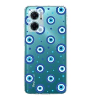 PrintiFy Xiaomi Redmi Note 11E ile Uyumlu Nazar Boncuğu 1  Kamera Korumalı Şeffaf Silikon Kılıf