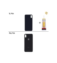 iPhone XS Uzay Grisi Arka Kapak Arka Cam Batarya Kapağı Lazer Kesim Kapak Pil Kapağı + B-7000 Yapıştırıcı