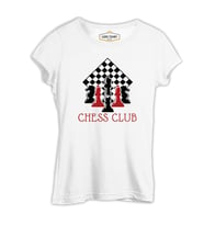 Satranç - Kulüp Beyaz Kadın Tshirt