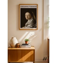 Vermeer Genç Kız Portresi, Ahşap Çerçeveli Duvar Tablosu - Sanatsever Hediyesi