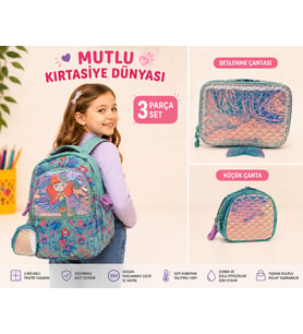 Vest Desenli Çanta 3 lü set