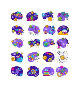 Bilim Sticker Set 2 20 Parça Telefon, Tablet, Defter, Laptop Sticker