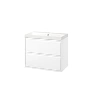 Lavabo Dolabı Kombinasyonu, Parlak Cila Beyaz, 80x48x69 cm