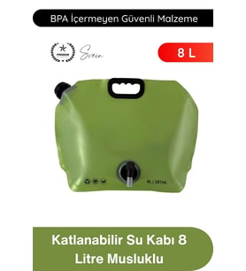 #SuKabı Katlanabilir Su Kabı 8 Litre Musluklu Akordiyon Su Deposu Kamp Karavan Piknik Portatif BPA İ