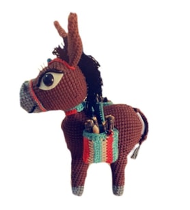 Eşek Karakaçan Amigurumi Organik Oyuncak