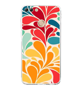 PrintiFy Huawei Y9 2018 ile Uyumlu Retro Color 5  Kamera Korumalı Şeffaf  Kılıf