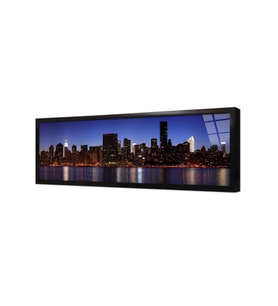 New York Gece Çerçeveli Cam Tablo