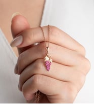 Saklı Takı 925 Ayar Gümüş Rose Üzüm Kolye