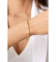 14 Ayar Altın Işıltılı Burgu Halat Zincir Bileklik 3.30 mm (Sarı)