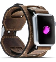 Bouletta Apple Watch Uyumlu Kahverengi Hakiki Deri Kordon 42-44 mm-Kutu Hasarlı
