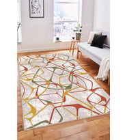 Yeşil Tarçın Geometrik Kaymaz Tabanlı Dekoratif Halı LK007 - 100 x 160 cm