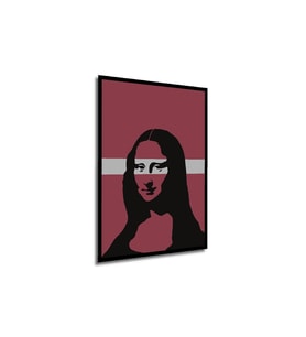 Çerçeve Görünümlü Dekoratif Ahşap Kare Mona Lisa Modern Tablosu Ev/Ofis/İşyeri Tablo