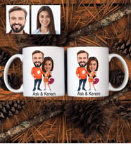 Kişiye Özel Sevgili Tasarımlı Karikatürlü 2 Adet Kupa Bardak 8