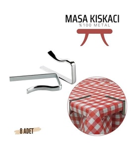 Masa Örtüsü Klipsi - Metal Masa Kelepçesi Masa Örtüsü Sabitleyici  8 ADET