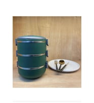 3 Katlı Sefer Tası Sızdırmaz Yemek Termosu Yeşili