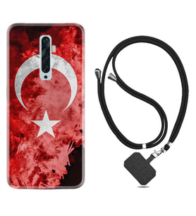 Oppo Reno 2Z 4 Lite 4 Pro 5 6 7 A31 Kılıf Boyun Askılı Silikon Şanlı Türk Bayrağı 3 1395
