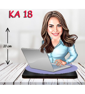 Kişiye Özel Ahşap Biblo - Masa Başı Karikatür Biblo - Kadın Biblo 3