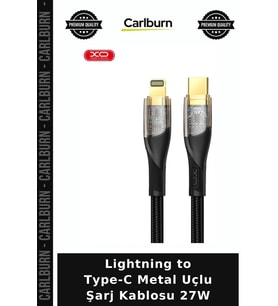 Lightning to Type-C Metal Uçlu Şarj Kablosu 27W Taşınabilir Ev Aksesuarı İhtiyaç
