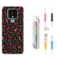 Tecno Camon 16 18P Pova 3 Pova Neo Kılıf Kablo Koruma Spiral Silikon Barbie and Shoes 1413