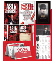 Asla Vazgeçme - Ayraç - Kartpostal - Poster - Parsel Parsel -  2026 Ajanda Komutan - Gazi Duvar Takvimi - Masa Takvimi