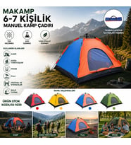 6-7 KİŞİLİK TOZ GEÇİRMEZ 220CMX250CMX150CM MANUEL KAMP ÇADIR HERHANGİ BİR RENK GÖNDERİLİR (5680)