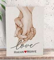 BK Gift Kişiye Özel Sevgili El Ele Tasarımlı Kanvas Tablo-2, Sevgiliye Hediye, Sevgililer Günü Hediyesi