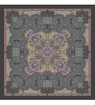 Etnik Desen İtalyan Şifon Seri Eşarp Eşarp Askısı İle Birlikte 140x140 cm Koyu G