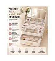 Çekmeceli Aynalı Çok Bölmeli Makyaj ve Takı Organizer