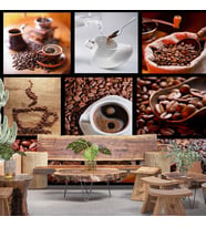 Kahveli Duvar Kağıdı Posterleri Cafe Duvar Kağıdı Baskı