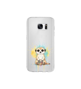 Samsung Galaxy S7 ile Uyumlu Splash Mirket Tasarımlı Şeffaf Silikon Kılıf