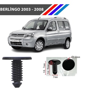 Berlingo Davlumbaz Döşeme Çok Amaçlı Klips 100Adetli Paket