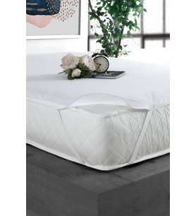 Sıvı Geçirmez Pamuklu Lastikli Alez 90x190 (Beyaz)