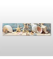 Deniz Yıldızı Ve Deniz Kabuğu Kanvas Tablo 60x20cm (Karışık)