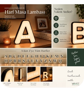 VALENT Harf Masa Lambası – Kişiye Özel