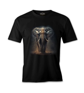 Elephant Walking in the Dust Siyah Erkek Tshirt