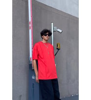 Dikiş Detay Kırmızı Oversize Tshirt