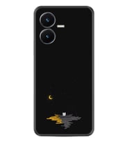 Vivo Y22S Kılıf Silikon Desen Özel Seri Ay ve Kedi 1683