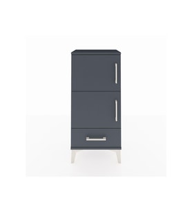 Arges Komodin 4 Raflı Tek Çekmeceli 2 Kapaklı 44x30x96 Antrasit-Antrasit